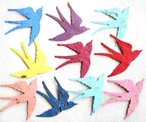 10+ Flower Seed Paper Birds - Swallows
