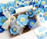 Unique Gift | Blue Seed Paper Flowers Gift Box Set - Paper Flowers Wedding Favors Garden Gift