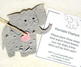 plantable paper elephants with baby shower cards