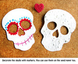 10 Seed Paper Skulls - Day of the Dead - Dia de los Muertos