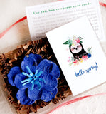 seed paper sloth gift box with flowers