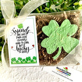 Seed Paper Clovers - BFF Gift - Celtic charm friendship bracelet alternative - Sustainable - Recycled Paper