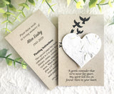 Personalized Memorial Cards with Seed Paper Hearts - Sustainable Funeral