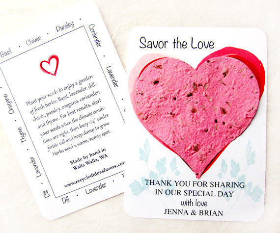 garden seed wedding favors 25 Savor the Love Herb Seed Wedding Favors