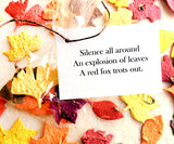 Recycled Ideas Favors plantable paper fall color leaves with poem card