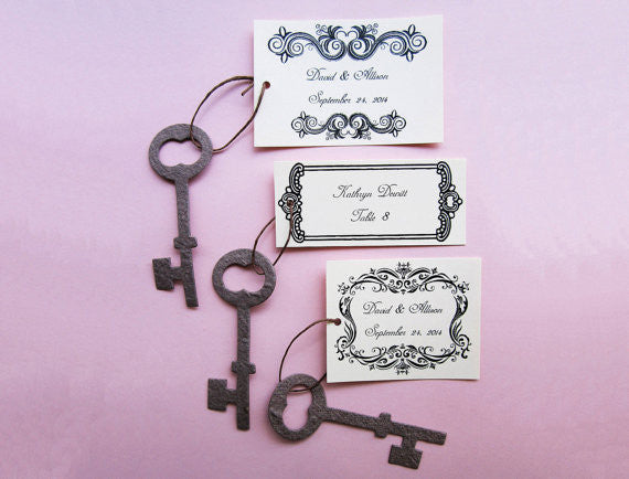 100 Plantable Paper Skeleton Keys Wedding Favor with Custom Printed Tags -  Seed Key Wedding Favors