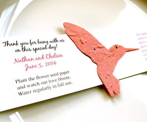 flower seeds for hummingbirds Seed Paper Hummingbird Wedding Favors