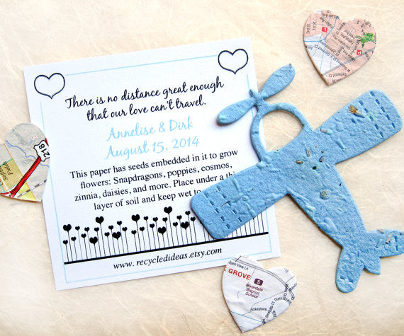 are plant seeds allowed on airplanes 90 Plantable Paper Planes - Destination Wedding Favor