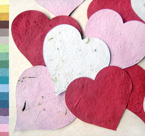 flower seed paper hearts Large Plantable Seed Paper Hearts Party Favors 30 / Other (specify at checkout) / Just the Hearts please