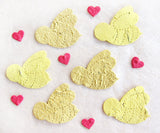 Recycled Ideas Favors plantable paper bees and hearts