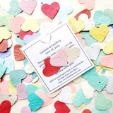 Recycled Ideas Favors plantable paper hearts with card