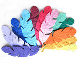 Recycled Ideas Favors plantable paper feathers