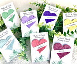 Tucked Hearts - Plantable Love Grows Wedding Favor Cards - Ferns Greenery - Flower Seed Paper Hearts