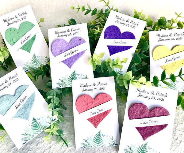 Serendipity Refined Blog: Hand Made Flower Seed Paper Plantable Heart Favors