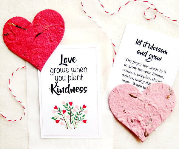 helps spread the seed for plant 12 Love Grows when you Plant Kindness Seed Paper Hearts – Recycled Ideas  Favors