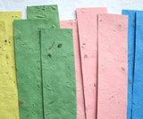 herb seed paper bookmarks pink and green