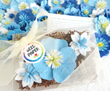 Unique Gift | Blue Seed Paper Flowers Gift Box Set - Paper Flowers Wedding Favors Garden Gift