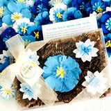 Unique Gift | Blue Seed Paper Flowers Gift Box Set - Paper Flowers Wedding Favors Garden Gift
