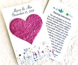 Personalized Wildflower Seed Paper Heart Favors