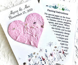 Personalized Wildflower Seed Paper Heart Favors