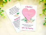 Personalized Hawaiian Memorial Card – A Hui Hou Flower Seed Paper Heart, Plumeria