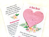 Personalized Hawaiian Memorial Card – A Hui Hou Flower Seed Paper Heart, Plumeria