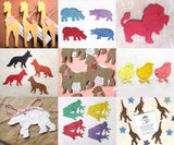 assorted plantable paper animals - zoo animals seed paper