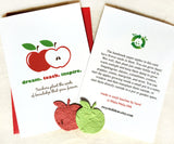 seed paper card with apples for teachers
