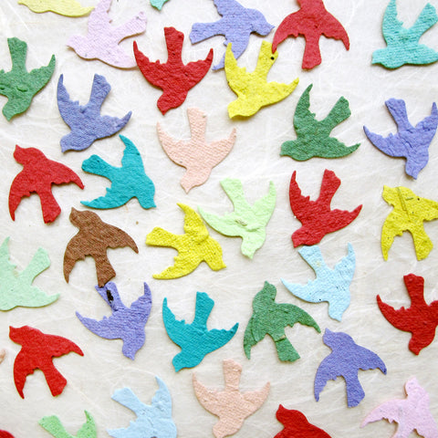 plantable paper confetti seed birds - assorted colors