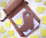 Recycled Ideas Favors plantable seed paper boots and hearts