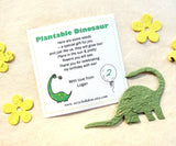 dinosaur birthday favor card with seed paper brontosaurus