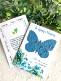 butterfly seed paper memorial card with planting instructions by recycled ideas favors