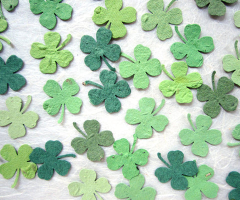 Plantable confetti clovers flower seed clover plantable paper clover wedding favors recycledideas