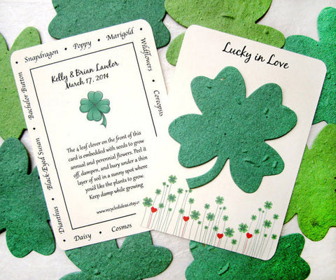 Lucky in Love plantable four leaf clover card