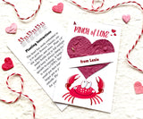 burgundy flower seed paper crab valentines - a pinch of love by recycled ideas plantable paper