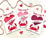 group of flower seed paper crab valentines - a pinch of love by recycled ideas plantable paper
