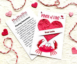 red flower seed paper crab valentines - a pinch of love by recycled ideas plantable paper