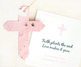 Recycled Ideas Favors plantable paper cross with card