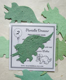 dinosaur birthday favor card with seed paper