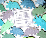 Recycled Ideas Favors French birthday card with plantable paper dinosaurs