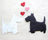 Recycled Ideas Favors plantable paper Scottie dog and Westie dog