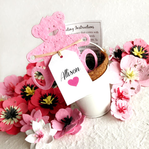 Pink Rose Floral Baby Shower Seed Packets Favors – Favor Universe