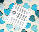 Recycled Ideas Favors plantable paper heart with memorial card