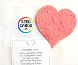 Recycled Ideas Favors glassine favor bags with plantable paper heart and card