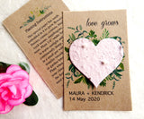 Seed Paper Love Grows Wedding Favors Beige Heart Recycled Ideas Kraft Paper