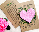 Seed Paper Love Grows Wedding Favors Pink Heart Recycled Ideas Kraft Paper