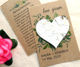 Seed Paper Love Grows Wedding Favors White Heart Recycled Ideas Kraft Paper