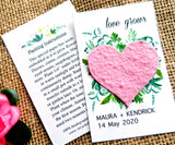 Seed Paper Love Grows Wedding Favors Pink Heart Recycled Ideas