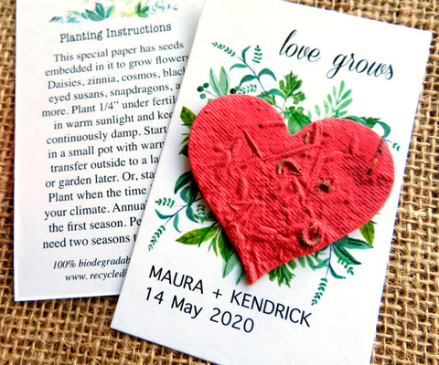 Plantable Seed Paper Hearts – Favor Universe