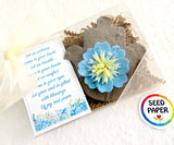 plantable seed paper brown hamsa with blue flower eye recycled ideas favors